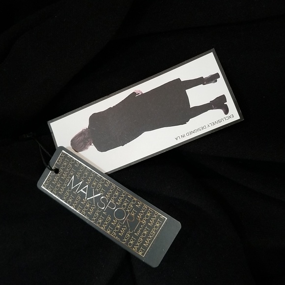 Max Sport Women Maxi Open Front Cardigan  Size L Black Heather Abalone - Picture 2 of 11